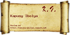 Kapusy Ibolya névjegykártya