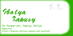 ibolya kapusy business card